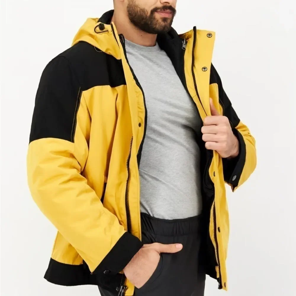 NWT Club Room Men Hooded Long Sleeve Parka Jacket, Yellow XXL jacket, coat